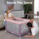 Pamo Babe Pack and Play with Bassinet, Pink Portable Playard for Baby