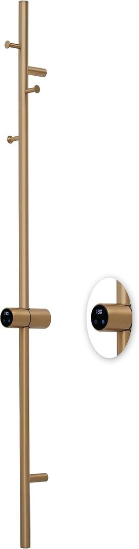 Electric Heater Towel Warmer Rack for Bathroom,Timer&Adjusted Temperature,Stainless Steel,Space Saving,Brushed Gold,47.24 * 3.74 * 4.53in,Wall Mounted-Hardwired Installation