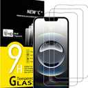 NEW'C [3 Pack] Designed for iPhone 16e Screen Protector Tempered Glass,Case Friendly Ultra Resistant (Transparent)
