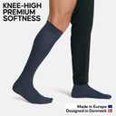 DANISH ENDURANCE Knee-High Dress Socks for Men & Women, 3-Pack (Large, Multicolor (1x Black, 1x Grey, 1x Navy))