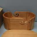 Large Oval Wooden Yarn Bowl Set  Portable Crochet Bowl with 9 Knitting Hooks + 5 Hooks + Yarn Ball, Complete Holiday Gift for Beginners & Enthusiasts Mother's Day gift (Walnut color)