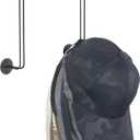 Mkono Hat Organizer for Baseball Caps, Set of 2 Wall Hat Rack 7.9 Inches Space Saving Holds 40 Caps Modern L -Shaped Hat Hooks Wall Mount Hat Holder for Closet Bedroom Storage, Medium, Black