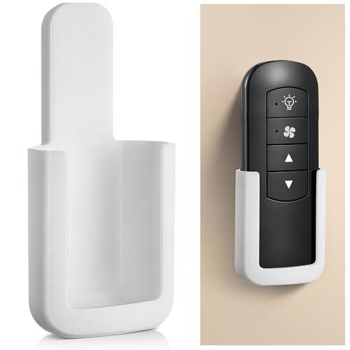 Saillong 1 Pack Ceiling Fan Remote Control Holder with Screws Wall Mount Fan Remote Bracket (White)