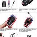 American USA Flag Key Fob Cover, Key Case,Keychain, Accessories Compatible with Toyota RAV4 Camry Avalon C-HR Highlander Prius GT86 (Model-D)