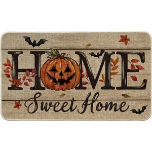 Artoid Mode Home Sweet Home Jack-O'-Lantern Pumpkin Halloween Doormat, Low-Profile Switch Rug Door Home Decor Mat Floor Mat for Indoor Outdoor 17x29 Inch
