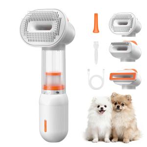 4-in-1 Vacuum Dog Brush for Shedding,Self-Cleaning Slicker Brush & Undercoat Rake, Professional Deshedding Grooming Tool for Dogs, Anti-Static, Massage & Fur Removal