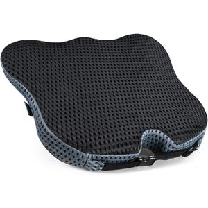 Wedge Car Seat Cushion for Better Visibility & Sciatica Pain Relief - High Density Memory Foam, Non-Slip Ergonomic Car Seat Cushion for Driving, Universal Fit for Car, SUV,Truck & Tractor (Black)