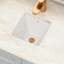 Square Undermount Bathroom Sink 10" x 10" White Ceramic