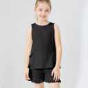 Girls Clothing 2 Piece Summer Set Short Sleeve Tops Shirts Baggy Shorts with Pockets Fashion Outfits for Kids (Blue)