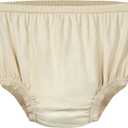 Adult Diaper Cover Silent Waterproof Plastic Rubber Pants for Incontinence Leak Protection with Light Absorbent Layer (Beige, M)