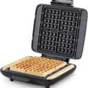 DASH No-Drip Waffle Maker - Four Waffle Molds, Nonstick Waffle Iron with Quick Heat-Up, Nonstick Surface - Perfect Waffle Maker for Kids and Families, Just Add Batter (1200W, Silver)