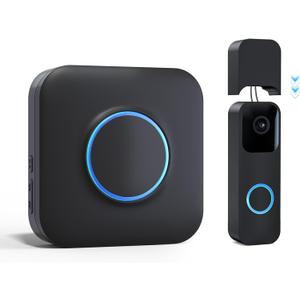 Wireless Doorbell Chime - Compatible with Blink Video Doorbell and Blink Video Doorbell (2nd Gen) (1 Video Doorbell Extender 1 Receiver (Black)