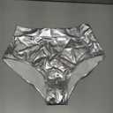 Women's Metallic Booty Shorts Shiny High Waisted Rave Dance Festival Bottoms