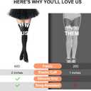2 x Women's Satin Bows Thigh High Stockings Hold-ups Snag-Resistant Knee High Long Socks (Black)