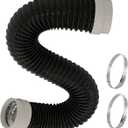5FT Dryer Vent Hose, Heavy Duty 6-Layer Flexible Aluminum Dryer Duct with 4 Inch Rubber Seal Connectors, Heat Resistant Easy-Install Exhaust Hose for Tight Spaces, Universal Dryer Vent Kit