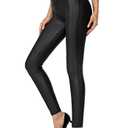 SANTINY Women's 25.5''/27'' Faux Leather Leggings Pants Stretch High Waisted Tights for Women (Black25.5, M)