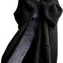 Womens Long Cardigan Sweaters Open Front Oversized Duster with Pocket for Women 2025 Fall Winter Knit Design Coats (Small, Black)