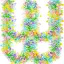 33Ft Easter Tinsel Garland with Confetti Colorful Metallic Tinsel Twist Garland Spring Hanging Garland Decoration for Easter Holiday Door Tree Mantel Party Supplies