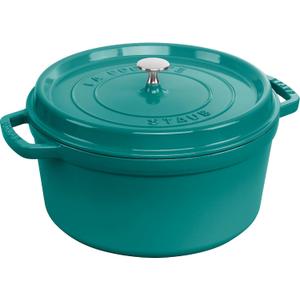 Staub 7-Qt Dutch Oven, Serves up to 8 People, Oven Safe to 500°F Turquoise
Perfect for Batch Cooking, Meal Prep & Large Meals. Braise, Roast & Bake in One Pot. Enameled Coated Cast Iron Dutch Oven