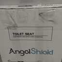 Angol Shiold Round Toilet Seat Molded Wood Toilet Seat with Quietly Close and Quick Release Hinges, Easy to Install also Easy to Clean (Round, Beach) (Round-16.5)