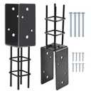 2 Pack 4"x 4" Heavy Duty U-Shape Concrete Post Anchor, 5mm 6 Gauge Post Holder for Terrace Psot Base, Wood Gazebo, Fences, Deck Railings WoodInner Dia 3.5"x3.5"