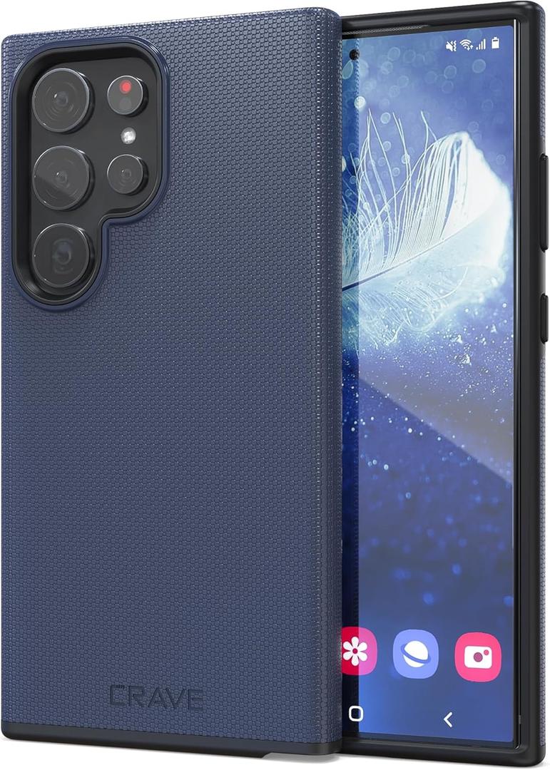 Crave for Samsung Galaxy S24 Ultra Case, Shockproof Protection Dual Layer Case for Samsung Galaxy S24 Ultra (6.8 inch) - Navy