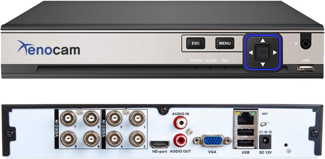 8CH 5M-N/1080N Full High Definition Hybrid for AHD/TVI/CVI/Analog/IP DVR H.265 CCTV Video Recorder P2P Remote Phone Monitoring for Home Security Surveillance System Camera (NO HDD)