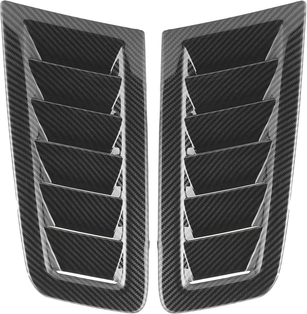 Aramox Universal Bonnet Air Vents, 2 Pieces Carbon Fiber Color ABS Hood Vents Compatible with Focus RS MK2, Car Exterior Modification Parts