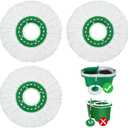 Reusable Mop Head Replacement for Libman Tornado Spin Mop Thick Microfiber Spin Mop Refill Heads for Libman Tornado Spin Mop System, Easy to Replace and Machine Washable, Wet Dry Clean (White, 3 Pack)