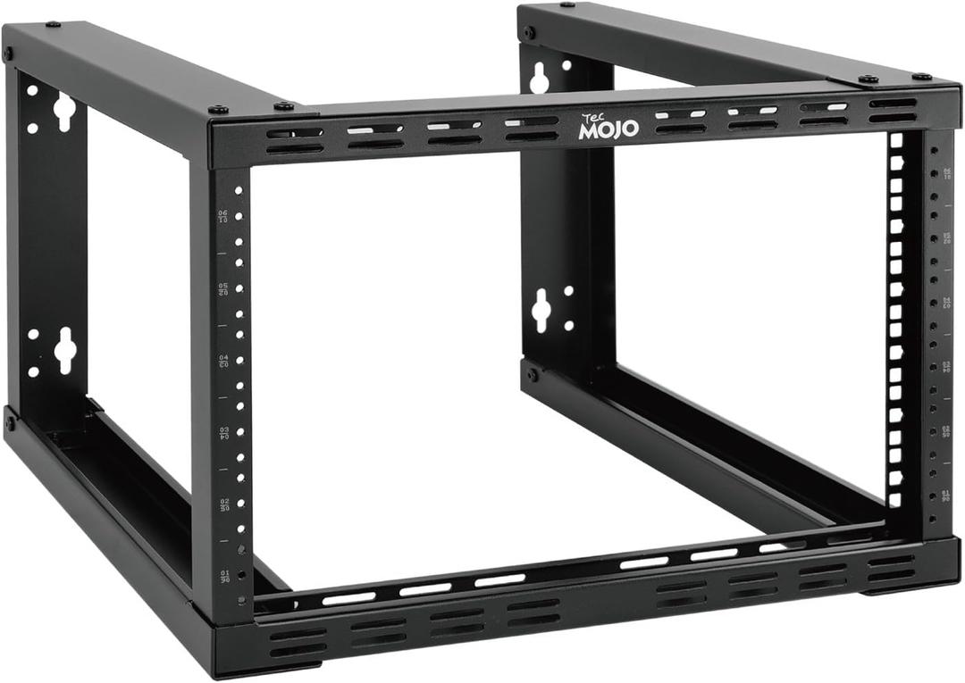 Tecmojo 6U Fixed Wall Mount Network Rack 15.8inch Depth Open Frame for Server Data/AV/IT/Communication/Computer Equipment/Patch Panel Heavy Duty