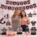 40th Birthday Decorations - 12 PCS Rose Gold Happy 40th Birthday Banner 40th Hanging Swirls Streamers Surprise 1986 Honeycomb Centerpieces Table Decorations for Birthday Party Supplies Favors