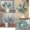 SHACOS Artificial Flocked Lambs Ear Stem 12 Pieces Lamb's Ear Branch Foliage Pick Greenery Leaf Flower Spray for Home Wedding DIY Floral Arrangement