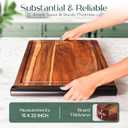 Extra Large Edge Grain Acacia Cutting Board with Metal Handle Premium Butcher Block for Kitchen Prep, Charcuterie and Serving thick Heavy-Duty Chopping Board