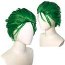 Short Spiky Green Wig for Men Straight Green Wigs Men for Anime Synthetic Hair for St. Partrick's Day Halloween Costume Party Cosplay with Wig Cap