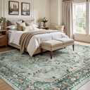 9x12 Area Rugs for Living Room, Washable Non-Slip Large Rug, Sage Green