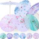 Shinylin 6 Pcs Chinese Oil Paper Umbrellas for Weddings 32 Inch Japanese Paper Parasol Classical Dance Parasol Bamboo Chinese Umbrella for Bridal Showers Favor Photography Costumes Perform Props