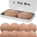 QUXIANG 4 Pairs Pasties Women Nipple Covers Reusable Adhesive Silicone Nippleless Covers Bra for Dress (03 Coco)