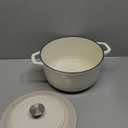 Mueller 6qt Enameled Cast Iron Dutch Oven, Heavy-Duty Casserole and Braiser Pan with Lid and Knob, Oven-Safe up to 500 F & Across All Cooktops, White