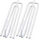 Curtain Pleat Hooks Stainless Steel, 60 Pack Drapery Hook and Pins for Pleated Drapes 4 Prongs Pinch Pleat Hooks for Window Door Bathroom Curtain, White