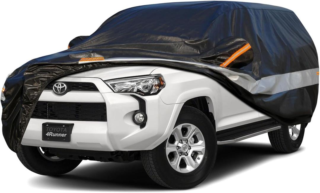 Holthly 10 Layers SUV Car Cover Custom Fit for Toyota 4Runner (2002-2024) Waterproof All Weather for Automobiles, Outdoor Full Cover Sun UV Rain Protection.Black
