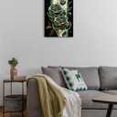 Emerald Green Flower Wall Art Gold Emerald Rose Wall Decor Modern Floral Canvas Print Painting Picture Artwork for Bedroom Bathroom Home Decor,Framed (18L" x 12W")