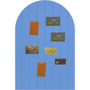 Foldable Bulletin Board, 0.35" Thick Felt Wall Tiles, Large Cork Board with Adhesive Sticker, Round Edges Wall Panels for Office Bedroom Living Room, Decorative Board (Sky Blue, 24x16 inches)