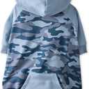Pet Passion Rocky The Original Lightweight Hooded Tee 100% Organic Cotton Dog Hoodie Pet Coat Sweater for All Sized Dogs, Navy Half Camo, Medium (20-45 lbs)