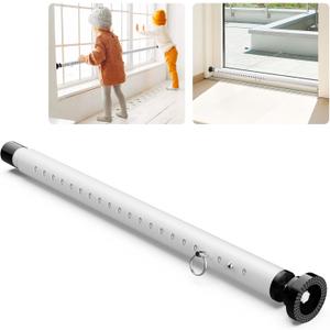 Abiglifty Sliding Door Security Bar, 17-50 Inch Adjustable Heavy Duty Sliding Glass Door Security bar with Rubber Tips for Windows, Home, Apartment & Travel (White)