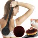 Extra Large Body Makeup Brush For Self Tanner, Sunscreen, Self Tan Back Applicator, Wide-Headed Kabuki Brush for Even & Pretty Lotion Application. Bronzer Blend, Long-Handle Face Leg Brush- Black