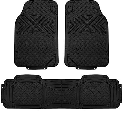 FH Group Car Floor Mats - Heavy-Duty Rubber Floor Mats for Cars, Universal Fit Full Set, Trimmable Automotive Floor Mats, ClimaProof Floor Mats For Most Sedan, SUV, Truck Floor Mats Black