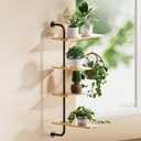 YUOROS Window Shelf for Plants, 4-Tier Rotating Window Sill Plant Shelves Stand Plant Wall Holder with Hanger, 4 Tier - Large