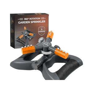 Joeys Sprinkler for Yard, Rotating Garden Sprinkler for Large Area Coverage, Lawn and Yard Sprinklers (Orange)