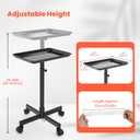 TASALON Rolling Salon Cart, Mobile Styling Station with Wheels Aluminum Rolling Tray Trolley for Salon Essentials, Adjustable Height or Hairstylist Tray with 10 PCS Disposable Salon Tray Cover