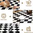 5x7 Washable Checkered Rugs for Bedroom, Black and White Area Rug for Living Room, Geometric Faux Wool Carpet for Kids, Girls, Boys Playroom, Dorm, Nursery, Dining Room, Kitchen, Non Slip,